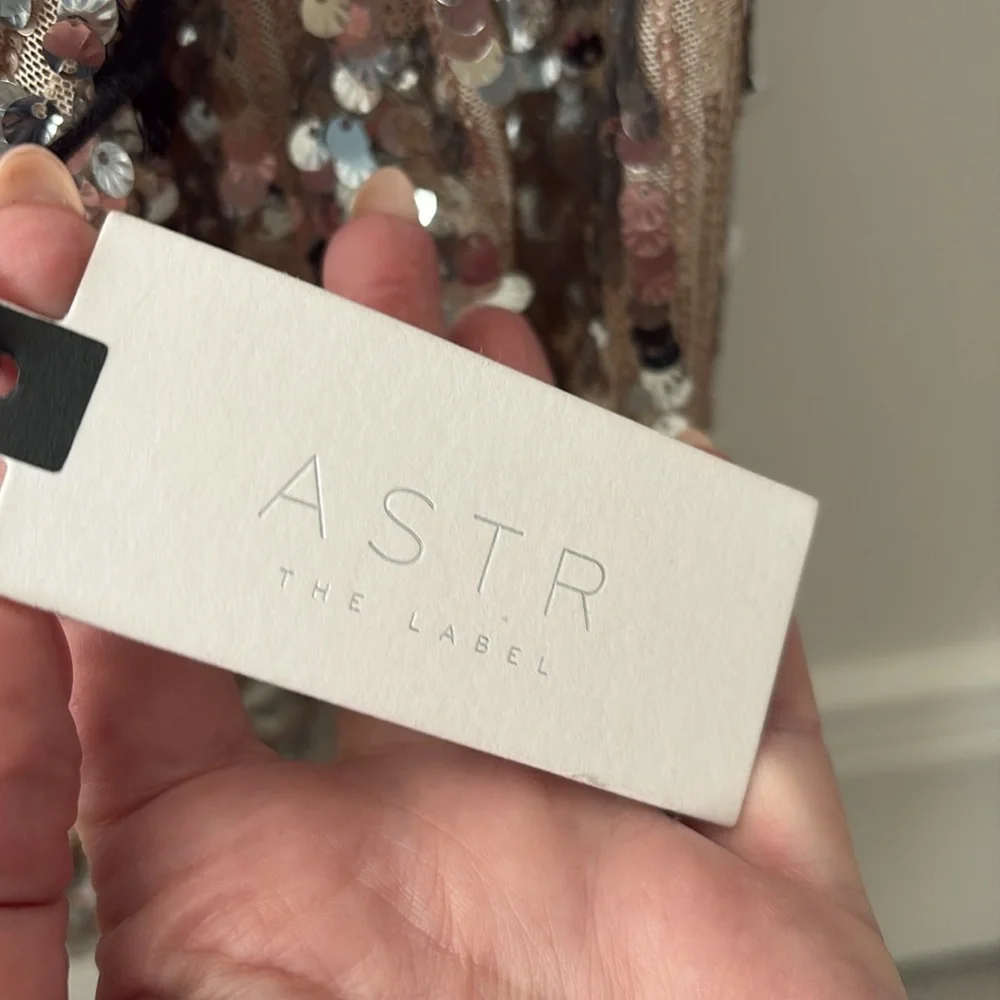 ASTR The Label Primadonna Silver & Tan Sequin Top - Small, 4 - 6 - Picture 6 of 14